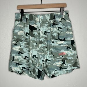 AFTCO American Fishing Tactical Mens Shorts 34 Green Blue Camo‎ Ripstop Outdoors